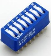 electronics gadjets,switchesشکل یک نمونه دیپ سوئیچ با 8 کلید